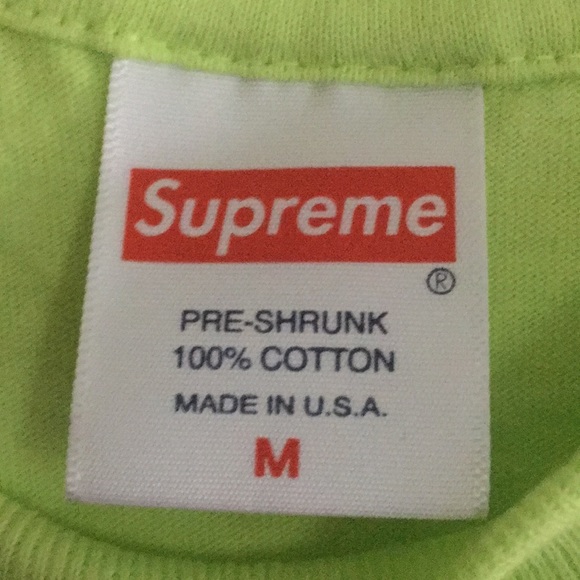 NEW SUPREME LIME GREEN T SHIRT MEN MEDIUM NEON TEE - Picture 3 of 5